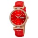 Жіночий класичний годинник Skmei 2090RGRD Rose Gold-Red з календарем та шкіряним ремінцем