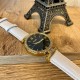 Жіночий годинник Skmei 2090GDBKWT Gold Black-White з календарем та шкіряним ремінцем