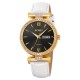 Жіночий годинник Skmei 2090GDBKWT Gold Black-White з календарем та шкіряним ремінцем