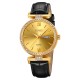 Жіночий класичний годинник Skmei 2090GDGDBK Gold Gold-Black з календарем та шкіряним ремінцем