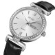 Жіночий годинник Skmei 2090SISI Silver-Silver з календарем та шкіряним ремінцем