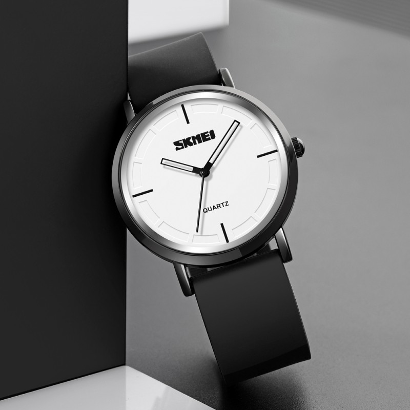 Наручний годинник Skmei 2050BKWT Black-White класичний унісекс з мінеральним склом