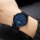Кварцевые часы Skmei 2050BKBU Black-Blue с минеральным стеклом и каучуковым ремешком