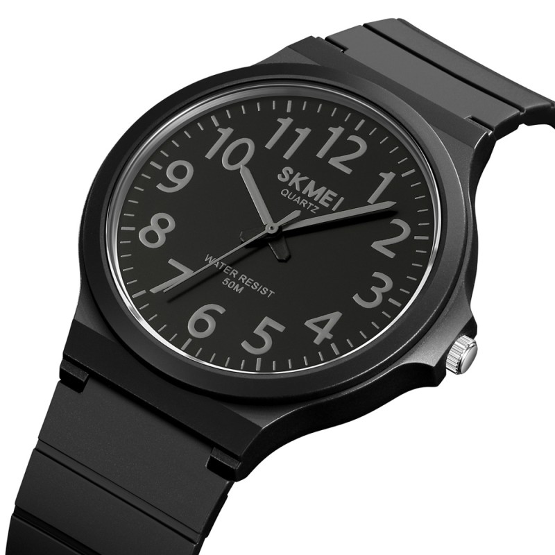 Чоловічий годинник Skmei 2108BKDKGY-AC Black Grey-AC з водонепроникністю 5 ATM та каучуковим ремінцем