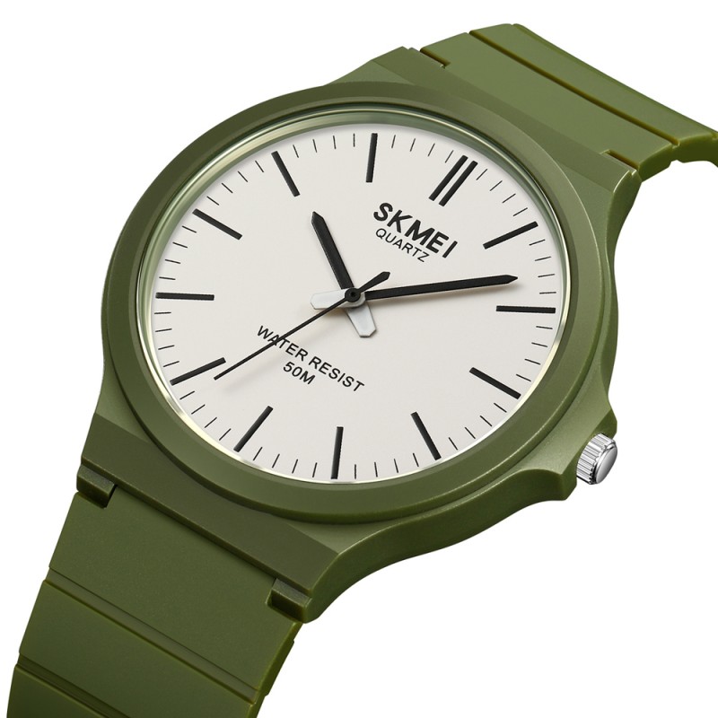 Мужские часы Skmei 2108AG Army Green — тактическая модель в классическом стиле с водозащитой 5 ATM