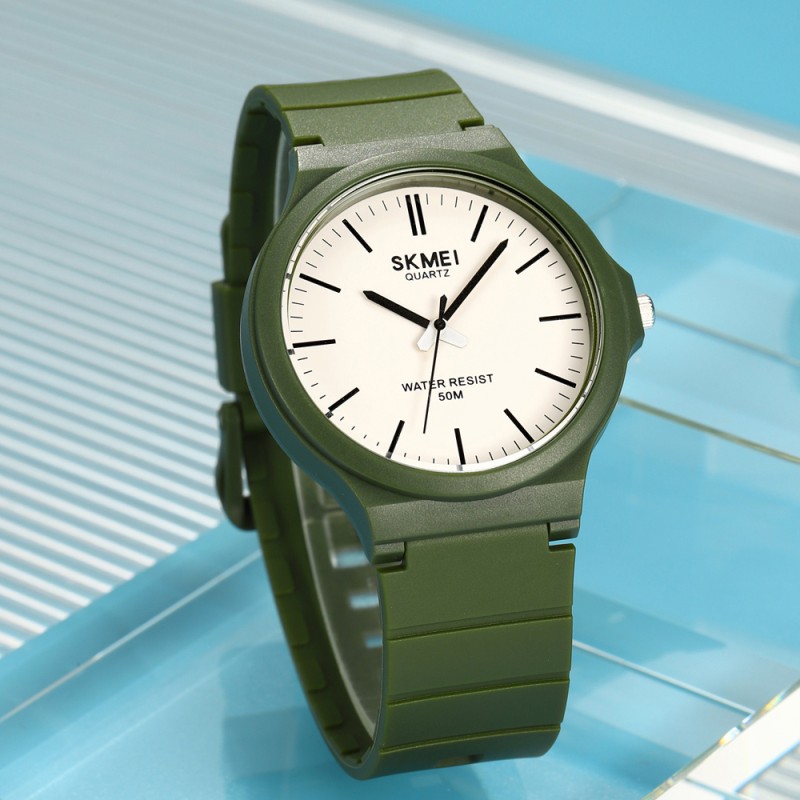Мужские часы Skmei 2108AG Army Green — тактическая модель в классическом стиле с водозащитой 5 ATM