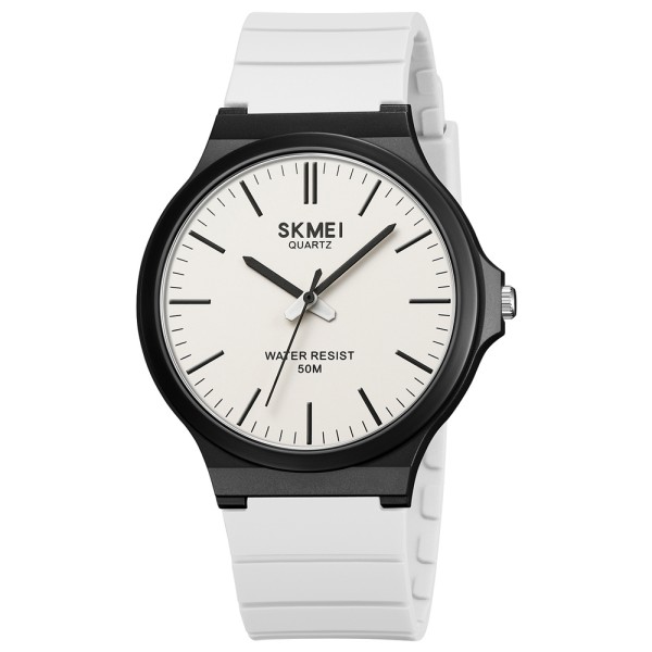 Мужские наручные часы Skmei 2108BKWT Black-White с каучуковым ремешком и защитой 5 ATM
