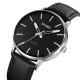 Чоловічий годинник Skmei 2074SIBK Silver-Black класичний з мінеральним склом та шкіряним ремінцем