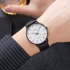 Чоловічий класичний годинник Skmei 2074BKWT Black-White з мінеральним склом та шкіряним ремінцем