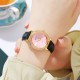 Жіночий годинник Skmei 2072PK Pink з рожевим циферблатом та шкіряним ремінцем