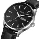 Чоловічий класичний годинник Skmei 2075SIBK Silver-Black зі шкіряним ремінцем та календарем
