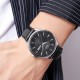 Чоловічий класичний годинник Skmei 2075SIBK Silver-Black зі шкіряним ремінцем та календарем