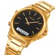 Наручний годинник Skmei 2120GDBK Gold-Black з комбінованим циферблатом та золотистим браслетом