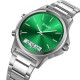 Наручний годинник Skmei 2120SIGN Silver-Green з комбінованим циферблатом та сталевим браслетом