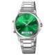 Наручний годинник Skmei 2120SIGN Silver-Green з комбінованим циферблатом та сталевим браслетом