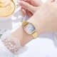 Женские классические часы Skmei 2190GD Gold с металлическим браслетом и минеральным стеклом