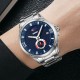 Чоловічий класичний годинник Skmei 9326SIBU Silver-Blue зі сталевим браслетом та синім циферблатом
