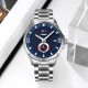 Чоловічий класичний годинник Skmei 9326SIBU Silver-Blue зі сталевим браслетом та синім циферблатом