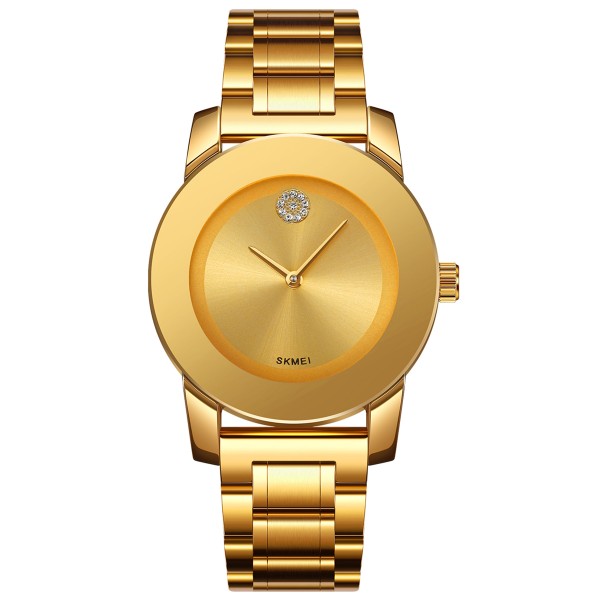 Жіночий годинник Skmei 2176GD Gold у класичному стилі, металевий браслет, золотистий колір