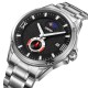 Чоловічий класичний годинник Skmei 9326SIBK Silver-Black зі сріблястим браслетом та чорним циферблатом