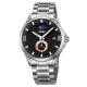 Чоловічий класичний годинник Skmei 9326SIBK Silver-Black зі сріблястим браслетом та чорним циферблатом