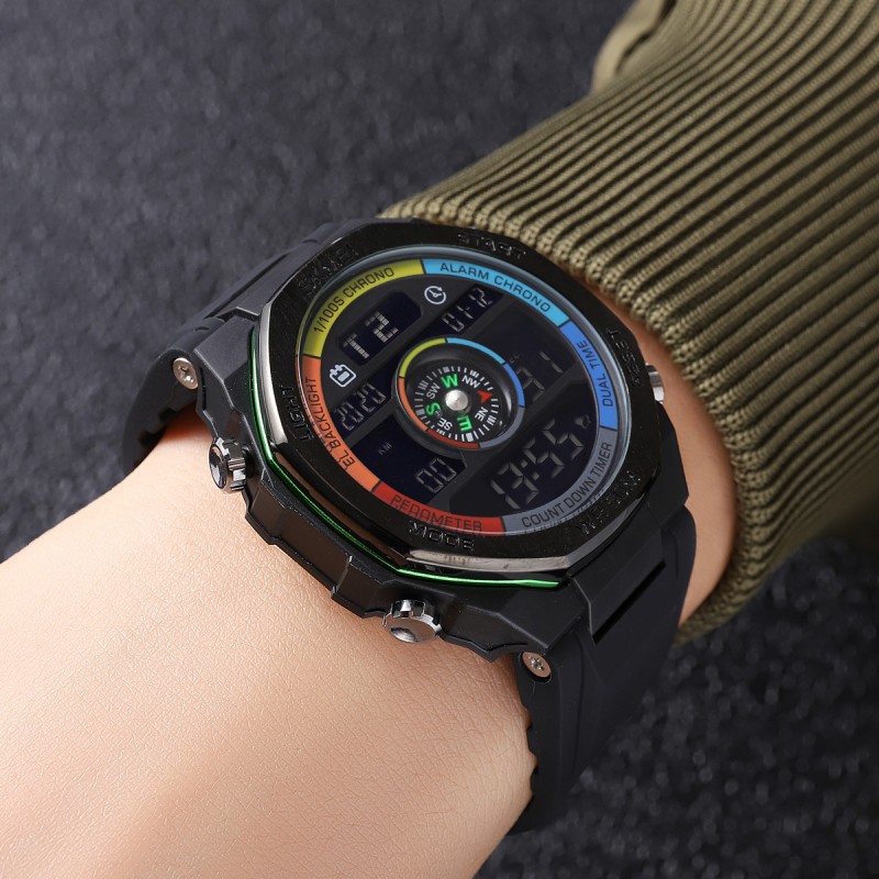 Чоловічий спортивний годинник Skmei 2209CLGN Colorful-Green з електронним циферблатом та таймером