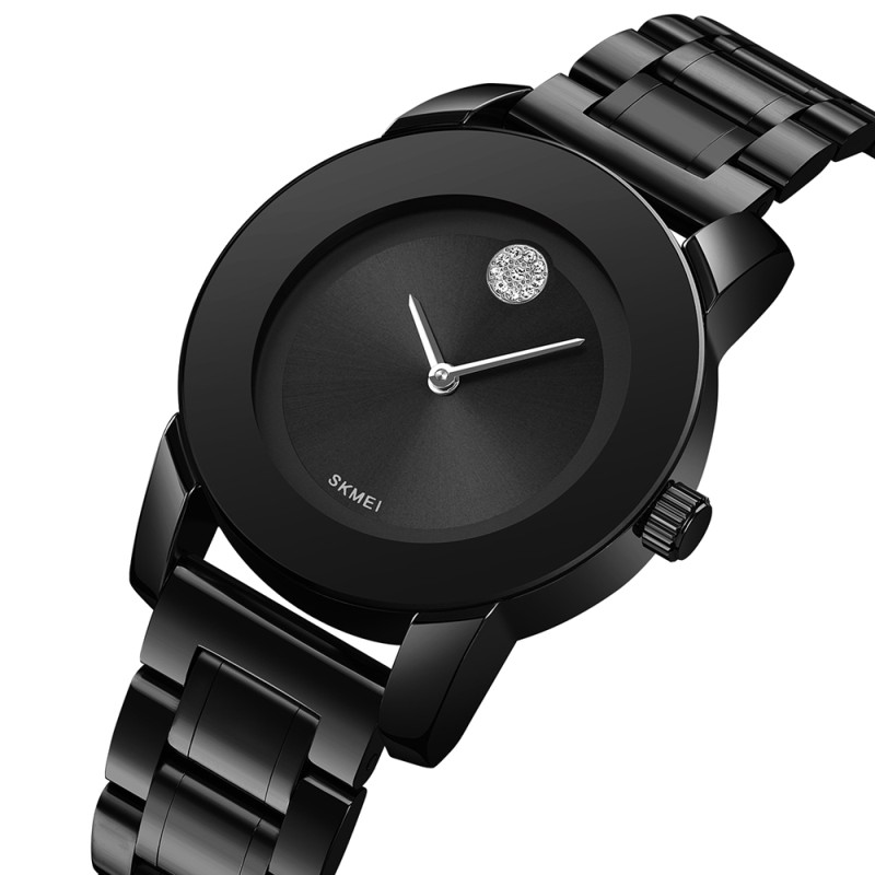 Жіночий годинник Skmei 2176BK Black у класичному стилі з металевим браслетом та мінеральним склом