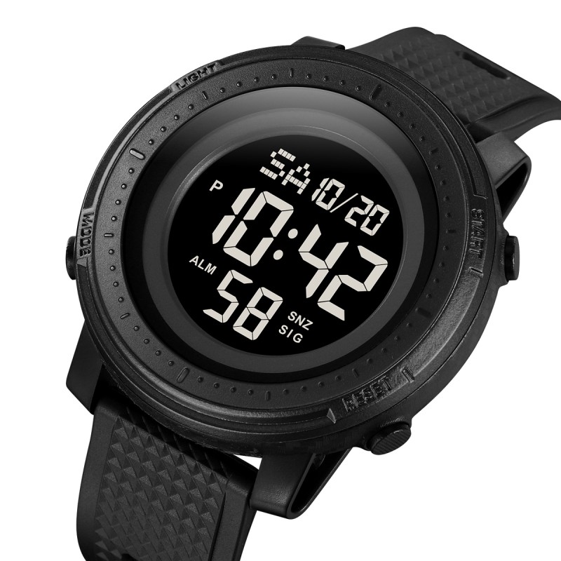 Чоловічий спортивний годинник Skmei 2215BK Black з електронним циферблатом та водозахистом 5 ATM