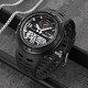 Мужские спортивные часы Skmei 1655BKWT Black-White с комбинированным циферблатом и подсветкой
