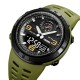 Мужские спортивные часы Skmei 1655AGBK Army Green-Black с комбинированным циферблатом и подсветкой