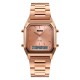 Жіночий наручний годинник Skmei 1220RG Rose Gold з подвійним циферблатом та металевим браслетом