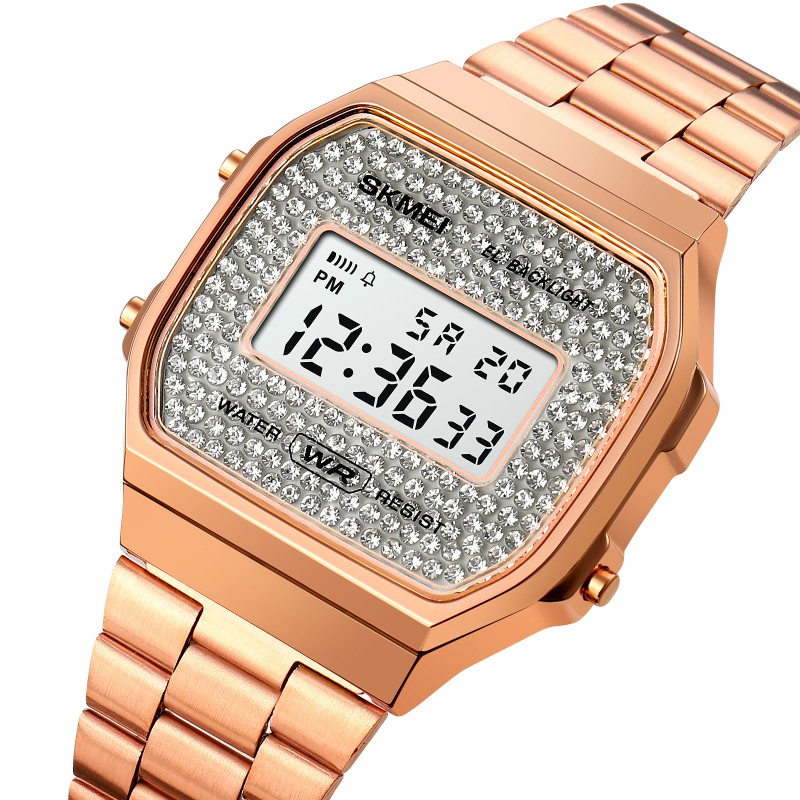 Жіночий годинник Skmei 1808RG Rose Gold у кольорі рожеве золото з електронним циферблатом
