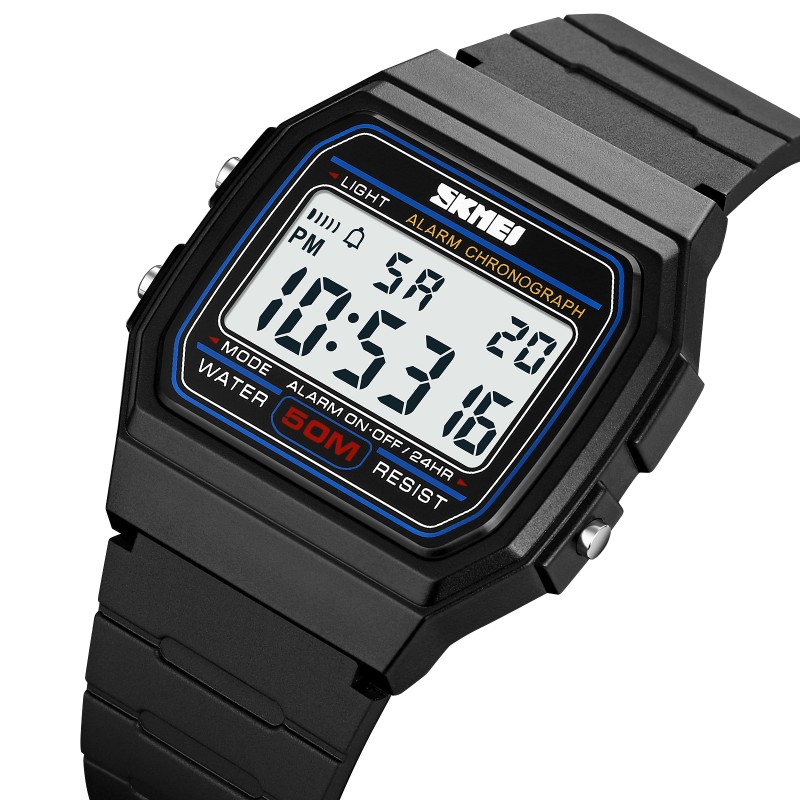 Мужские спортивные часы Skmei 2042BKWT Black-White с электронным циферблатом и подсветкой