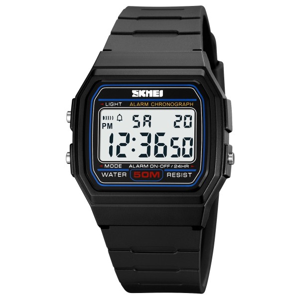 Мужские спортивные часы Skmei 2042BKWT Black-White с электронным циферблатом и подсветкой