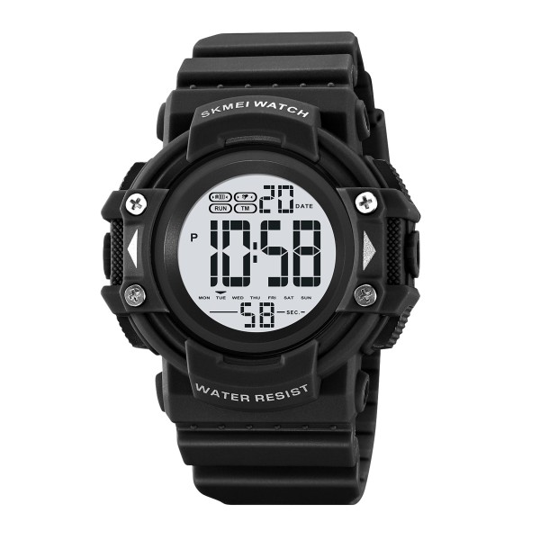 Чоловічий спортивний годинник Skmei 2195BKWT Black-White з електронним циферблатом та водозахистом 5 ATM