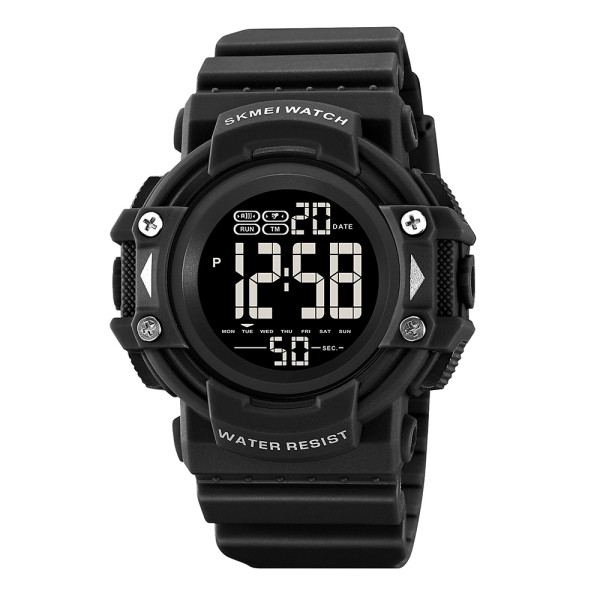 Мужские спортивные часы Skmei 2195BKBK Black с электронным циферблатом и защитой 5 ATM
