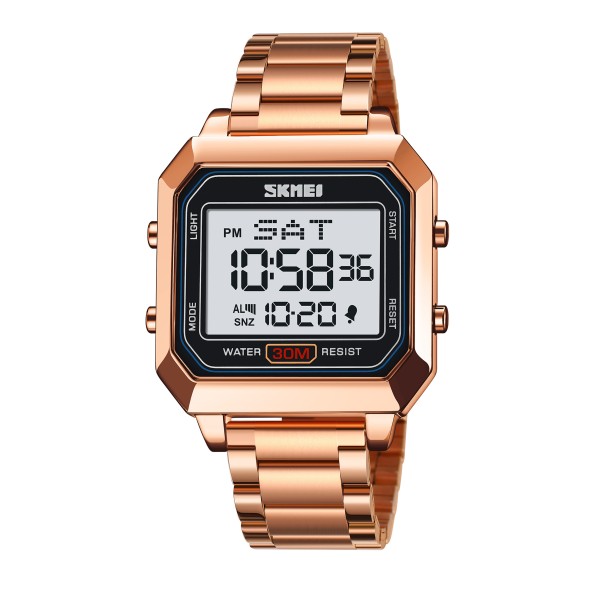 Чоловічий годинник Skmei 2149RG Rose Gold електронний з підсвічуванням у кольорі рожеве золото