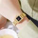 Жіночий годинник Skmei 2181GD Gold з квадратним корпусом та золотистим браслетом