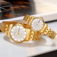 Женские часы Skmei 2085GDSI Gold-Silver в классическом стиле с календарем и металлическим браслетом
