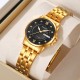 Жіночий класичний годинник Skmei 2085GDBK Gold-Black з металевим браслетом та календарем