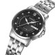 Жіночий годинник Skmei 2085SIBK Silver-Black зі сріблястим металевим браслетом та чорним циферблатом