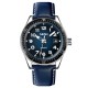 Чоловічий годинник Skmei 9232LSIBU Silver-Blue-Leather Strap з синім шкіряним ремінцем та календарем