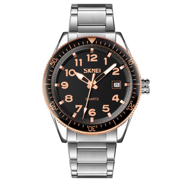Чоловічий годинник Skmei 9232SRGBK Rose Gold-Black з мінеральним склом та люмінесценцією