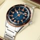 Чоловічий годинник Skmei 9232SRGBU Rose Gold-Blue зі сталевим браслетом та мінеральним склом