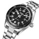 Мужские классические часы Skmei 9232SSIBK Silver/Black-steel strap с серебристым браслетом и черным циферблатом