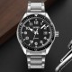 Мужские классические часы Skmei 9232SSIBK Silver/Black-steel strap с серебристым браслетом и черным циферблатом