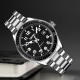 Мужские классические часы Skmei 9232SSIBK Silver/Black-steel strap с серебристым браслетом и черным циферблатом