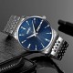 Чоловічий класичний годинник Skmei 9323SIBU Silver-Blue зі сріблястим браслетом та синім циферблатом