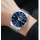 Чоловічий класичний годинник Skmei 9323SIBU Silver-Blue зі сріблястим браслетом та синім циферблатом