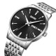 Мужские классические часы Skmei 9323SIBK Silver-Black с серебристым браслетом и календарем